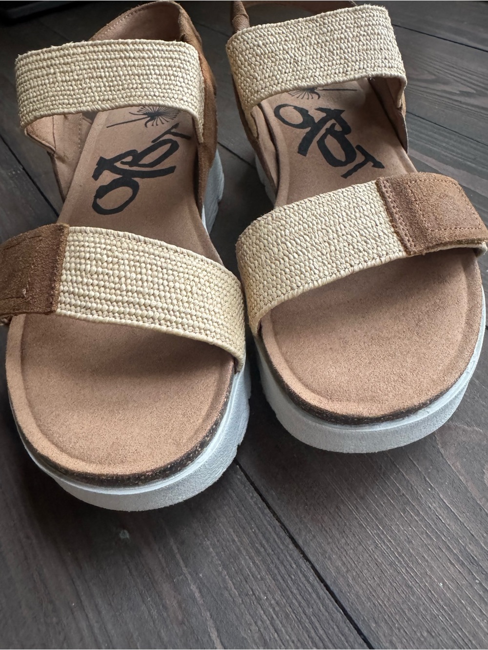 OTBT Nova Platform Wedge Slingback Natural Fiber Sandals Women’s 7.5 Tan EUC - Picture 16 of 16